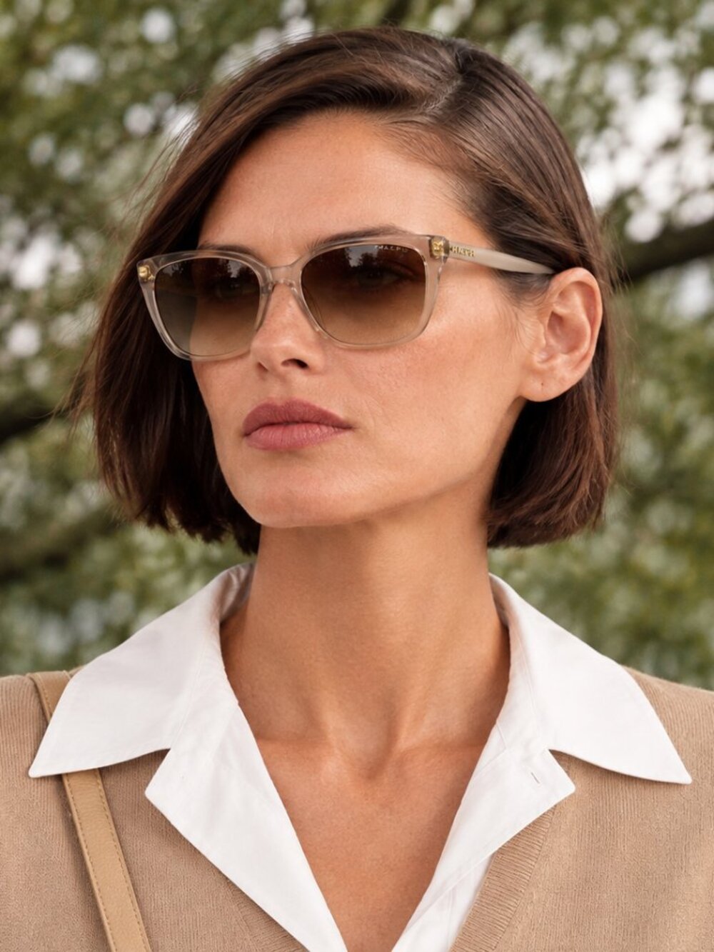 Ralph RA5274 Sunglasses In Shiny Transparent Brown